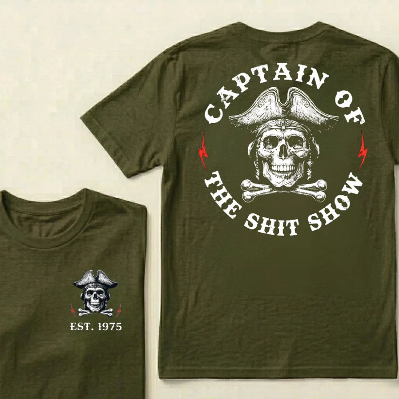 Custom Year Captain of the Shit Show Print T-Shirt