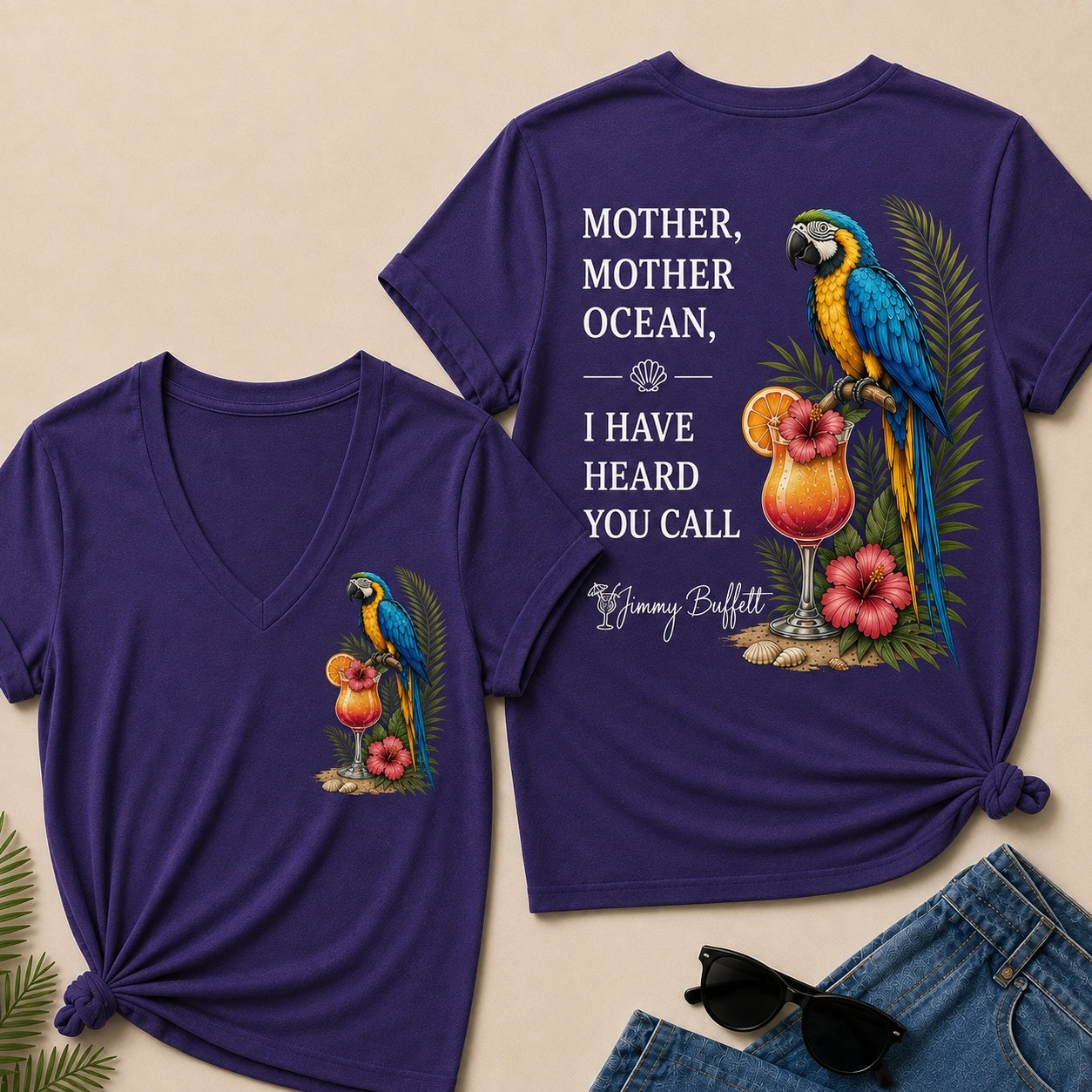 Mother,Mother Ocean,I have Heard You Call V-Neck T-Shirt